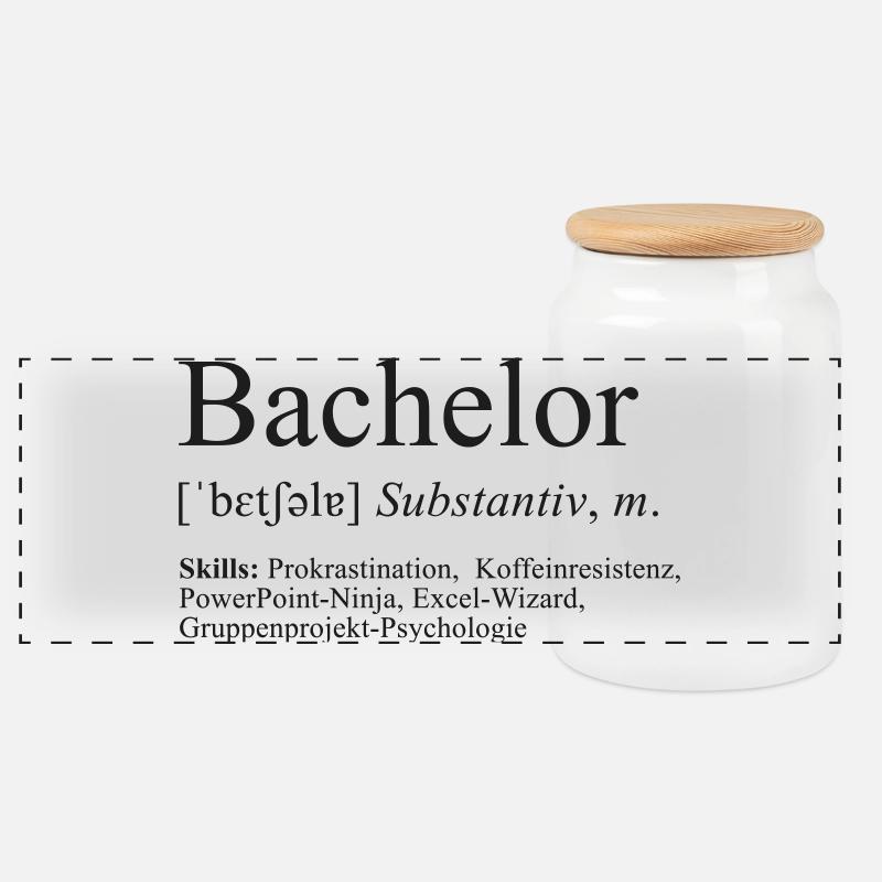 Bachelor - Panorama Keksdose mit Holzdeckel - Weiß