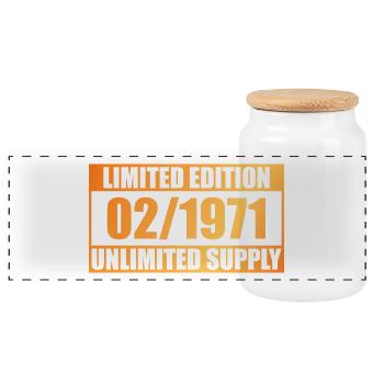 55e anniversaire édition limitée - ꝏ Fourniture 02/1971 - Boîte à biscuits avec couvercle en bois - blanc - Devant