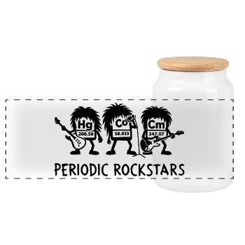 Chimie Rockstars Tableau périodique Humour scolaire - Boîte à biscuits avec couvercle en bois - blanc - Devant