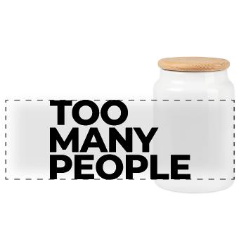 Too many people – Introvert mood - Panorama Keksdose mit Holzdeckel - Weiß - Vorne