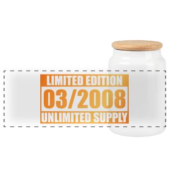 18e anniversaire Édition Limitée - ꝏ Fourniture 03/2008 - Boîte à biscuits avec couvercle en bois - blanc - Devant