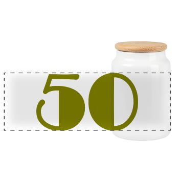 ANNIVERSARY. HAPPY BIRTHDAY. HAPPY BIRTHDAY. - Panoramic Cookie Jar with Wooden Lid - white - Front
