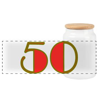 ANNIVERSARY. HAPPY BIRTHDAY. HAPPY BIRTHDAY. - Panoramic Cookie Jar with Wooden Lid - white - Front