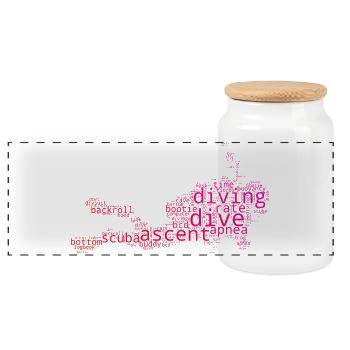 Einfach Diving zeitloses Design - Panorama Keksdose mit Holzdeckel - Weiß - Vorne