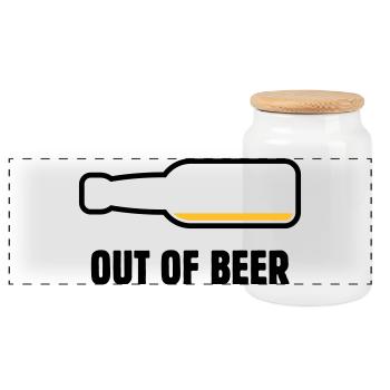 À court de bière (Bière / Bière / Bière / Buveur de bière POS 2C) - Boîte à biscuits avec couvercle en bois - blanc - Devant