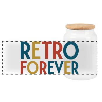 Retro für immer - Panorama Keksdose mit Holzdeckel - Weiß - Vorne
