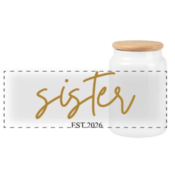 sister est 2026 - Panorama Keksdose mit Holzdeckel - Weiß - Vorne