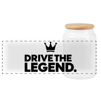 DRIVE THE LEGEND - Panorama Keksdose mit Holzdeckel - Weiß - Vorne