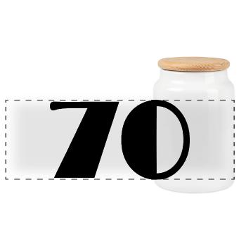 ANNIVERSARY. HAPPY BIRTHDAY. HAPPY BIRTHDAY. - Panoramic Cookie Jar with Wooden Lid - white - Front