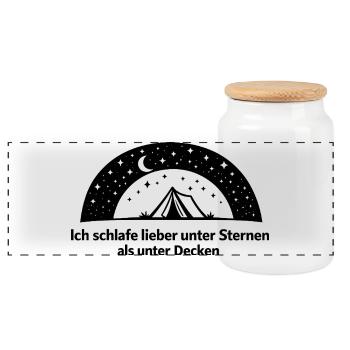 Sternenbogen Kranz - Panorama Keksdose mit Holzdeckel - Weiß - Vorne