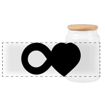 T-shirt Infini Amour - Infinity Love Heart - Boîte à biscuits avec couvercle en bois - blanc - Devant