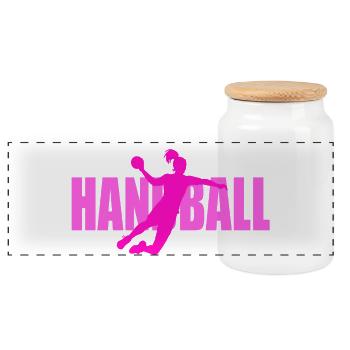 Handball - Panoramic Cookie Jar with Wooden Lid - white - Front