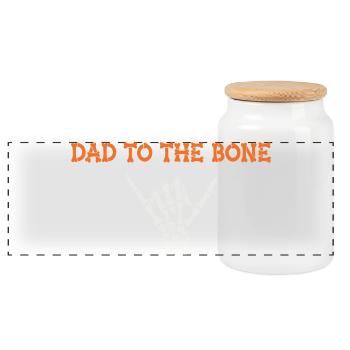 Halloween Dad To The Bone Skeleton Hand Fun Papa - Panoramic Cookie Jar with Wooden Lid - white - Front