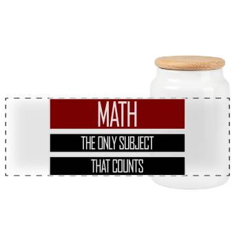 Math The Only Subject That Counts Nerd Mathe Logo - Panoramic Cookie Jar with Wooden Lid - white - Front