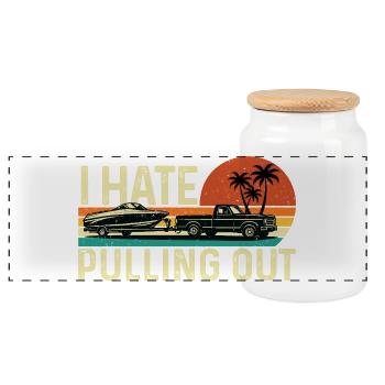 Ich hasse es, Bootsanhänger-Humor hervorzuholen - Panorama Keksdose mit Holzdeckel - Weiß - Vorne