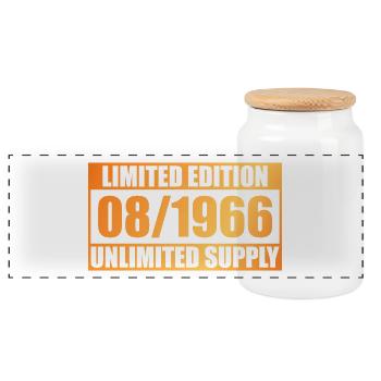 60e anniversaire édition limitée - ꝏ Approvisionnement 08/1966 - Boîte à biscuits avec couvercle en bois - blanc - Devant