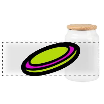 Disc Golf Frisbee Disc Icon - Boîte à biscuits avec couvercle en bois - blanc - Devant