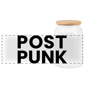 Logo post-punk - Boîte à biscuits avec couvercle en bois - blanc - Devant
