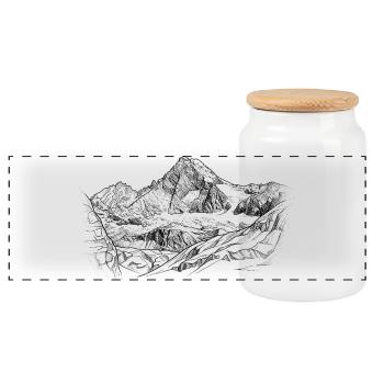 Großglockner | Le plus haut sommet d’Autriche, 3798 m - Boîte à biscuits avec couvercle en bois - blanc - Devant