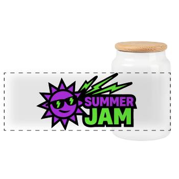Insigne Summer Jam Sun - Boîte à biscuits avec couvercle en bois - blanc - Devant
