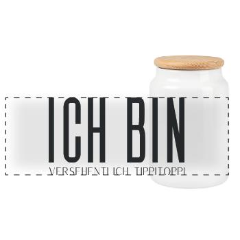 Ich bin versehentlich tippitoppi - Panorama Keksdose mit Holzdeckel - Weiß - Vorne