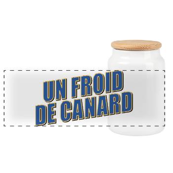 Hiver Froid Canard - Boîte à biscuits avec couvercle en bois - blanc - Devant