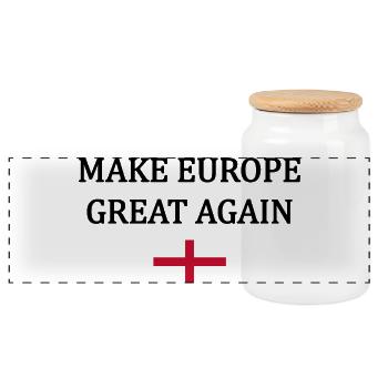 Make Europe Great Again – England - Panoramic Cookie Jar with Wooden Lid - white - Front