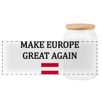 Make Europe Great Again – Austria - Panoramic Cookie Jar with Wooden Lid - white - Front