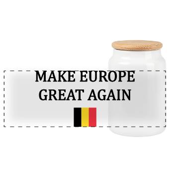 Rendre l’Europe Grande à Nouveau – Belgique - Boîte à biscuits avec couvercle en bois - blanc - Devant