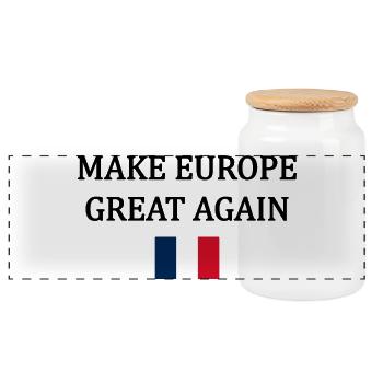 Make Europe Great Again – France - Panoramic Cookie Jar with Wooden Lid - white - Front