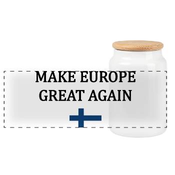 Rendre l’Europe Grande à Nouveau – Finlande - Boîte à biscuits avec couvercle en bois - blanc - Devant