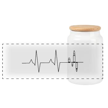 heartbeat (for guns) - Panorama Keksdose mit Holzdeckel - Weiß - Vorne