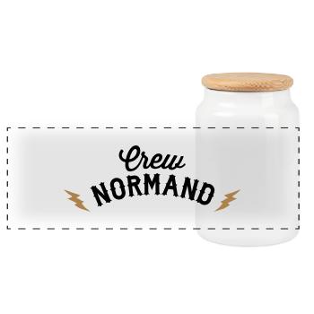 United Normandy - Boîte à biscuits avec couvercle en bois - blanc - Devant