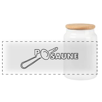 posaune - Panorama Keksdose mit Holzdeckel - Weiß - Vorne