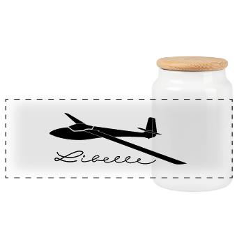 standard libelle - Panoramic Cookie Jar with Wooden Lid - white - Front