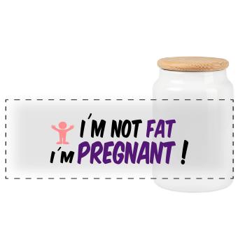 pregnancy - Panoramic Cookie Jar with Wooden Lid - white - Front