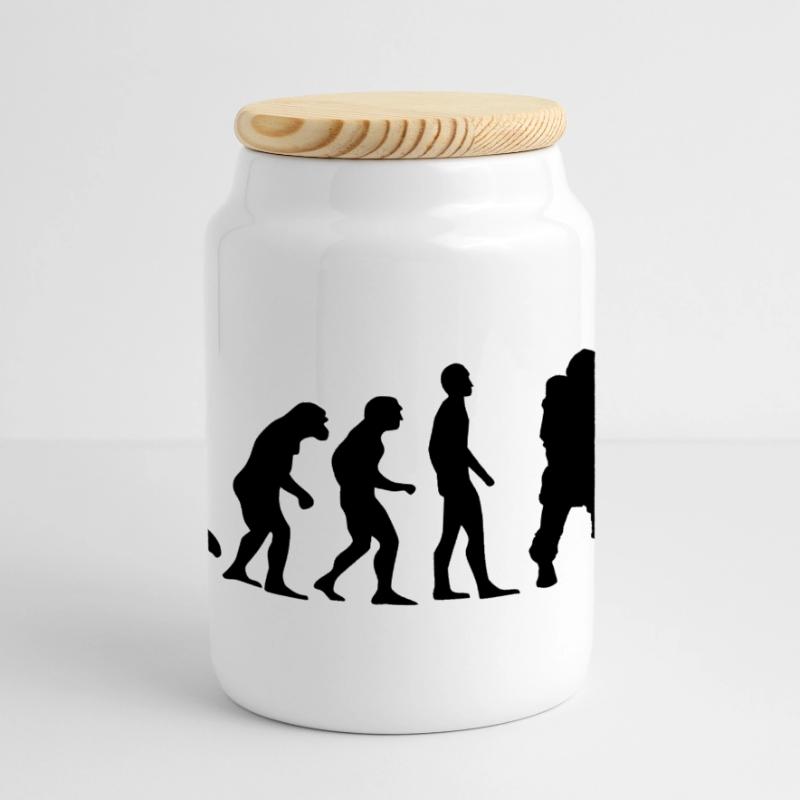 evolution pompier Boîte à biscuits avec couvercle en bois