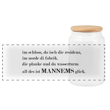 Mannems Glick - Mannheim - Panorama Keksdose mit Holzdeckel - Weiß - Vorne