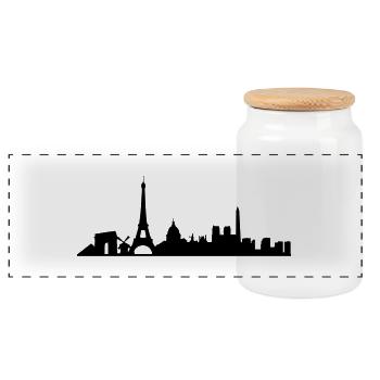 Paris - Boîte à biscuits avec couvercle en bois - blanc - Devant