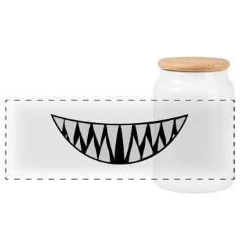 Toothy Smile - Panoramic Cookie Jar with Wooden Lid - white - Front
