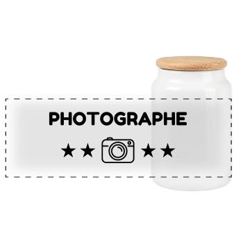 Fotograf / Fotografie / Bild / Video - Panorama Keksdose mit Holzdeckel - Weiß - Vorne