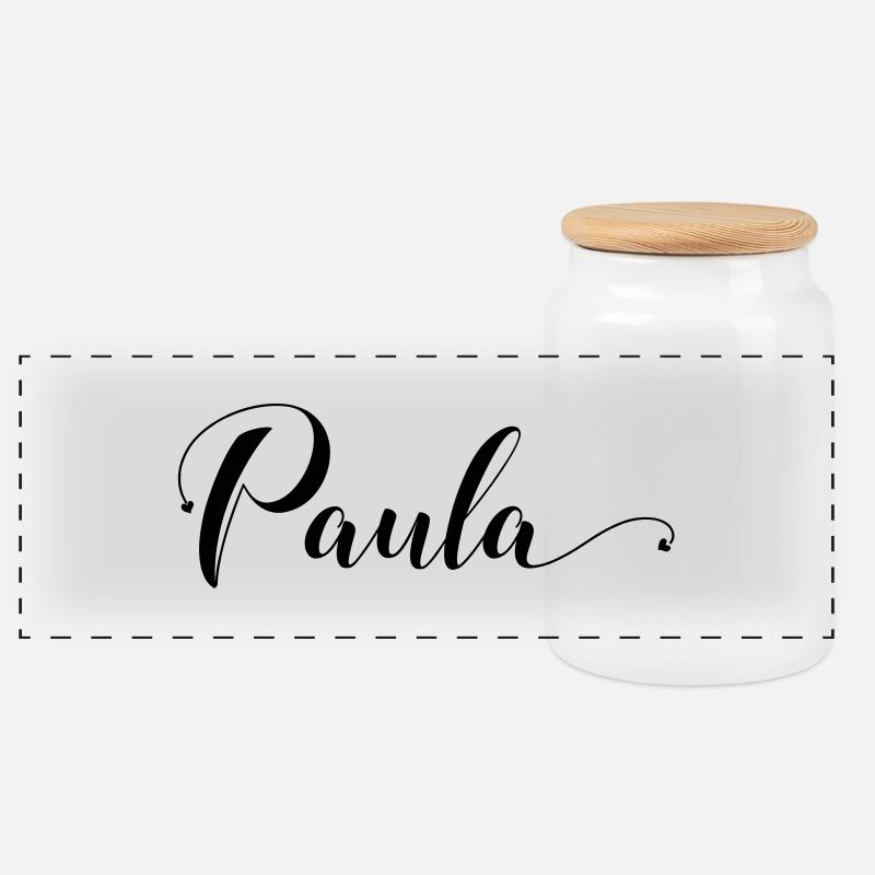 paula - Panorama Keksdose mit Holzdeckel - Weiß