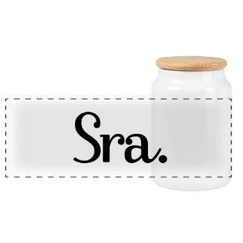 Sra. Engagement Bride To Be Wedding Bridal Shower - Panoramic Cookie Jar with Wooden Lid - white - Front