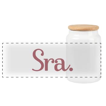 Sra. Engagement Bride To Be Wedding Bridal Shower - Panoramic Cookie Jar with Wooden Lid - white - Front