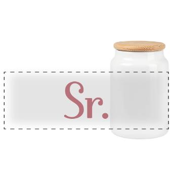 Sr. Cadeau de fiançailles Le marié sera une fête de mariage - Boîte à biscuits avec couvercle en bois - blanc - Devant
