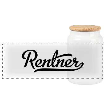 Rentner - Panorama Keksdose mit Holzdeckel - Weiß - Vorne