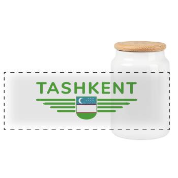 T-shirt Tachkent – Cœur de l’Ouzbékistan - Boîte à biscuits avec couvercle en bois - blanc - Devant