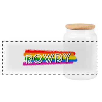 Queer Rowdy - Panoramic Cookie Jar with Wooden Lid - white - Front