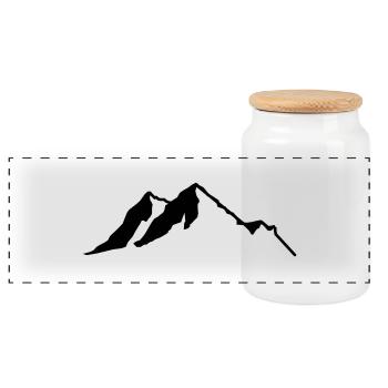 Berge - Panorama Keksdose mit Holzdeckel - Weiß - Vorne