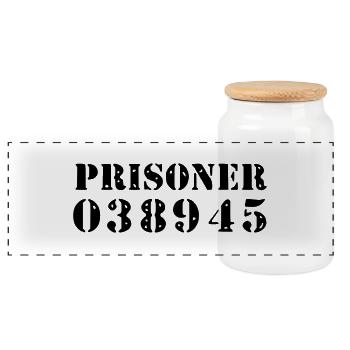 prisoner / Häftling - Panorama Keksdose mit Holzdeckel - Weiß - Vorne